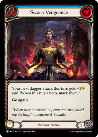 Sworn Vengeance (Blue) (HNT142) [The Hunted] Rainbow Foil - Deck Out Gaming