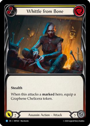 Whittle from Bone (Yellow) (HNT021) [The Hunted] Rainbow Foil - Deck Out Gaming