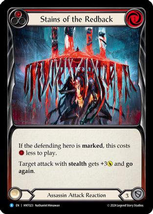 Stains of the Redback (Red) (HNT023) [The Hunted] Rainbow Foil - Deck Out Gaming