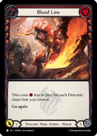Blood Line (Red) (HNT063) [The Hunted] Rainbow Foil - Deck Out Gaming