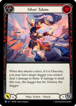 Silver Talons (Red) (HNT080) [The Hunted] Rainbow Foil - Deck Out Gaming