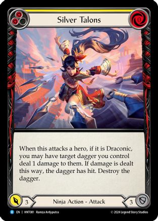 Silver Talons (Yellow) (HNT081) [The Hunted] Rainbow Foil - Deck Out Gaming
