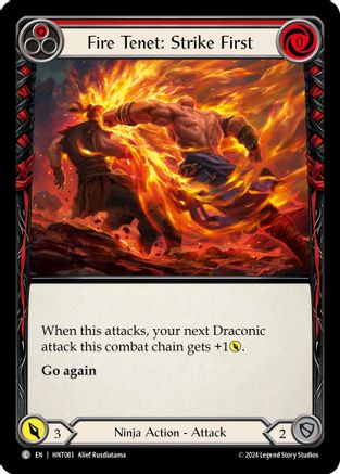 Fire Tenet: Strike First (Red) (HNT083) [The Hunted] Rainbow Foil - Deck Out Gaming