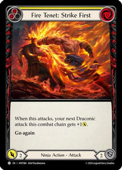 Fire Tenet: Strike First (Yellow) (HNT084) [The Hunted] Rainbow Foil - Deck Out Gaming