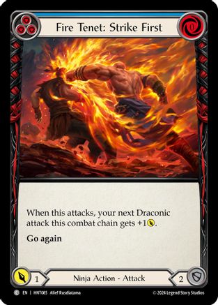 Fire Tenet: Strike First (Blue) (HNT085) [The Hunted] Rainbow Foil - Deck Out Gaming