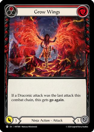 Grow Wings (Red) (HNT089) [The Hunted] Rainbow Foil - Deck Out Gaming