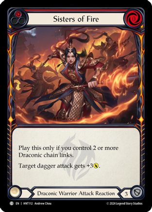 Sisters of Fire (Red) (HNT112) [The Hunted] Rainbow Foil - Deck Out Gaming