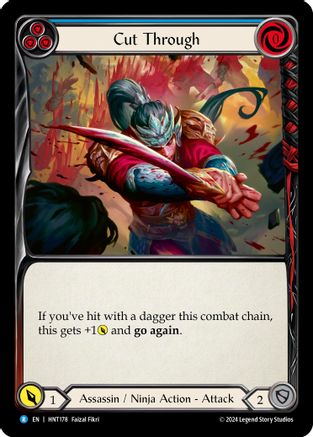 Cut Through (Blue) (HNT178) [The Hunted] Rainbow Foil - Deck Out Gaming