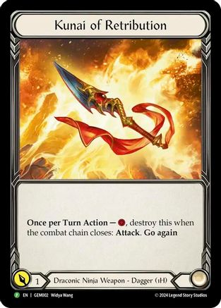 Kunai of Retribution - GEM002 (GEM002) [GEM Pack 1] Cold Foil - Deck Out Gaming