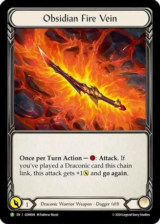 Obsidian Fire Vein - GEM004 (GEM004) [GEM Pack 1] Cold Foil - Deck Out Gaming