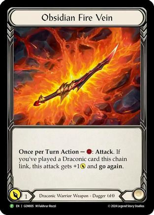 Obsidian Fire Vein - GEM005 (GEM005) [GEM Pack 1] Cold Foil - Deck Out Gaming