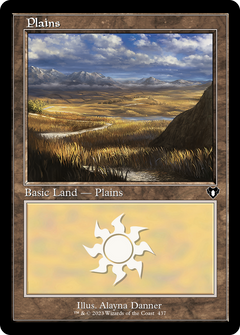 Plains (437) (Retro Frame) (437) [Commander Masters] foil - Deck Out Gaming