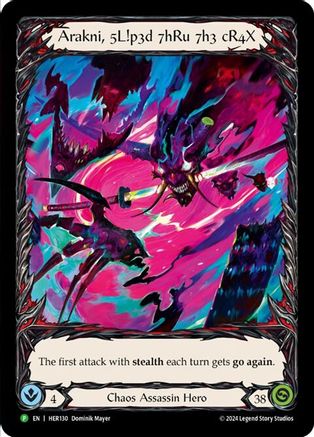 Arakni, 5L!p3d 7hRu 73h cR4X (Extended Art) (HER130) [Flesh and Blood: Promo Cards] Cold Foil - Deck Out Gaming