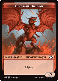 Dinosaur Dragon // Treasure Double-Sided Token (4) [Aetherdrift] - Deck Out Gaming