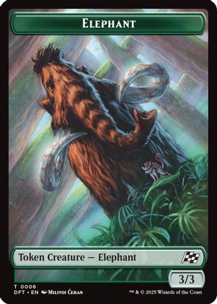 Elephant // Zombie (0003) Double-Sided Token (6) [Aetherdrift] foil - Deck Out Gaming