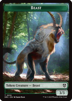 Beast (0010) // Beast (0011) Double-Sided Token (10) [Commander: Aetherdrift] foil - Deck Out Gaming