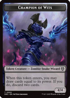 Champion of Wits // Zombie (0003) Double-Sided Token (5) [Commander: Aetherdrift] - Deck Out Gaming