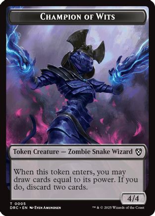 Champion of Wits // Zombie (0003) Double-Sided Token (5) [Commander: Aetherdrift] - Deck Out Gaming