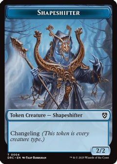 Shapeshifter // Zombie (0003) Double-Sided Token (4) [Commander: Aetherdrift] foil - Deck Out Gaming