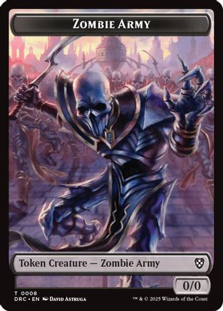 Zombie Army // Zombie Warrior Double-Sided Token (8) [Commander: Aetherdrift] foil - Deck Out Gaming