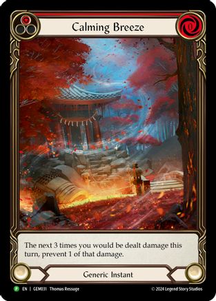Calming Breeze (Red) (GEM031) [GEM Pack 1] Rainbow Foil - Deck Out Gaming