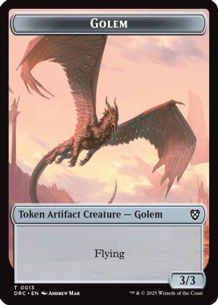 Golem (0013) // Nalaar Aetherjet Double-Sided Token (13) [Commander: Aetherdrift] - Deck Out Gaming