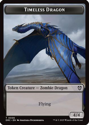 Timeless Dragon // Zombie (0003) Double-Sided Token (6) [Commander: Aetherdrift] - Deck Out Gaming