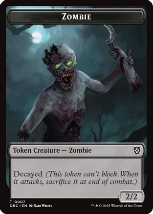 Zombie (0007) // Zombie (0003) Double-Sided Token (7) [Commander: Aetherdrift] - Deck Out Gaming