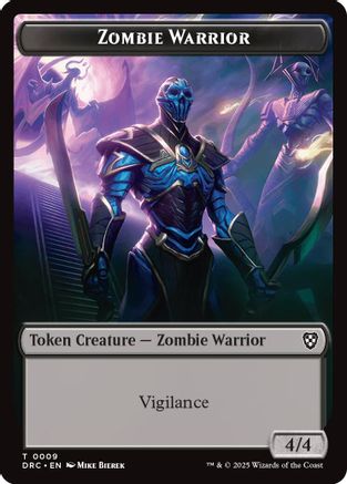 Zombie Warrior // Zombie (0003) Double-Sided Token (9) [Commander: Aetherdrift] - Deck Out Gaming