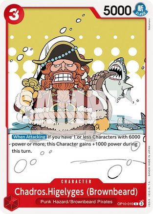 Chadros.Higelyges (Brownbeard) (OP10-010) [Royal Blood] - Deck Out Gaming