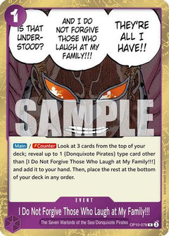 I Do Not Forgive Those Who Laugh at My Family!!! (OP10-078) [Royal Blood] Foil - Deck Out Gaming