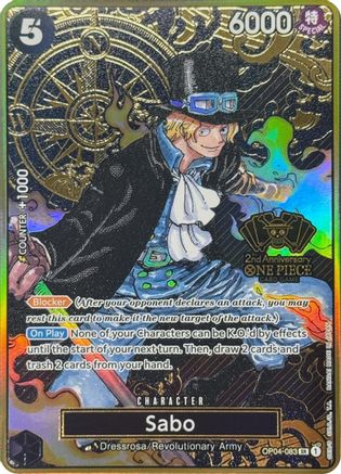 Sabo (One Piece Japanese Version 2nd Anniversary Set) (OP04-083) [One Piece Promotion Cards] Foil-1