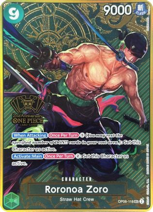 Roronoa Zoro (One Piece Japanese Version 2nd Anniversary Set) (OP06-118) [One Piece Promotion Cards] Foil-1
