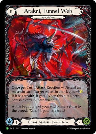 Arakni, Funnel Web (Extended Art) - LGS377 (LGS377) [Flesh and Blood: Promo Cards] Rainbow Foil - Deck Out Gaming