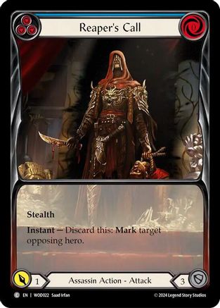 Reaper's Call (Blue) (Extended Art) (WOD022) [Blitz Deck: The Hunted - Arakni, Web of Deceit] - Deck Out Gaming