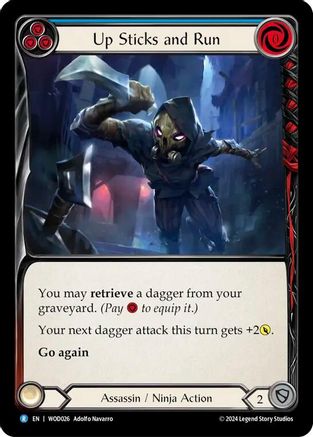 Up Sticks and Run (Blue) (WOD026) [Blitz Deck: The Hunted - Arakni, Web of Deceit] - Deck Out Gaming