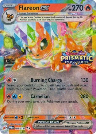 Flareon ex - 014/131 (Prismatic Evolutions Stamp) (14) [Miscellaneous Cards & Products] Holofoil - Deck Out Gaming