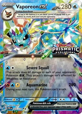 Vaporeon ex - 023/131 (Prismatic Evolutions Stamp) (23) [Miscellaneous Cards & Products] Holofoil - Deck Out Gaming