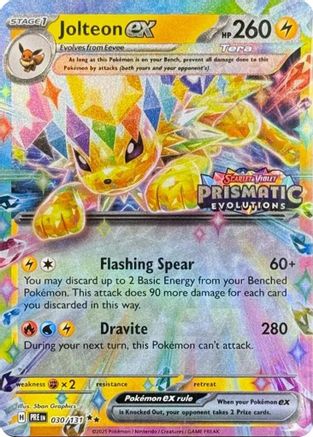 Jolteon ex - 030/131 (Prismatic Evolutions Stamp) (30) [Miscellaneous Cards & Products] Holofoil - Deck Out Gaming