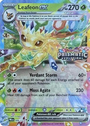Leafeon ex - 006/131 (Prismatic Evolutions Stamp) (6) [Miscellaneous Cards & Products] Holofoil - Deck Out Gaming