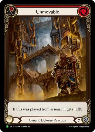 Unmovable (Red) (Extended Art) - FAB306 (FAB306) [Flesh and Blood: Promo Cards] Rainbow Foil - Deck Out Gaming