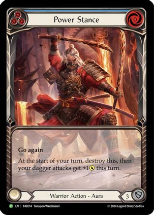 Power Stance (Blue) (Extended Art) - FAB314 (FAB314) [Flesh and Blood: Promo Cards] Rainbow Foil - Deck Out Gaming