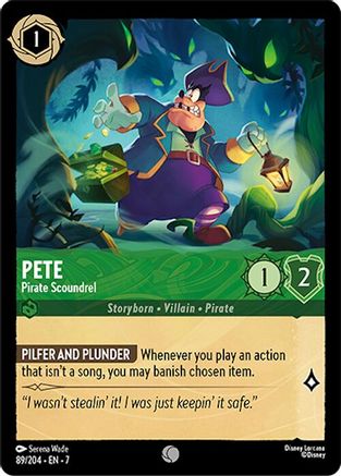 Pete - Pirate Scoundrel (89/204) [Archazias Island] Cold Foil - Deck Out Gaming