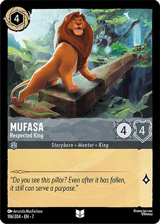 Mufasa - Respected King (196/204) [Archazias Island] Cold Foil - Deck Out Gaming