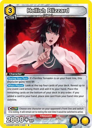 Hellish Blizzard (022) (UE06BT/OPM-1-022) [UE06BT: One Punch Man] Foil - Deck Out Gaming