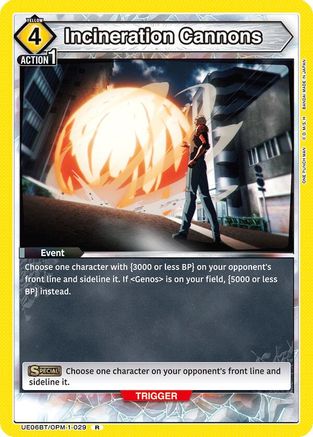 Incineration Cannons (UE06BT/OPM-1-029) [UE06BT: One Punch Man] Foil - Deck Out Gaming