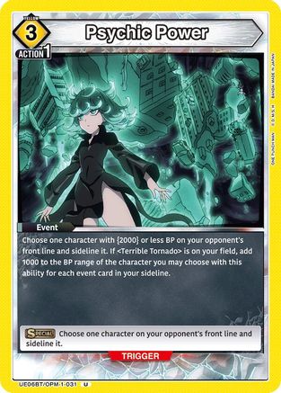 Psychic Power (UE06BT/OPM-1-031) [UE06BT: One Punch Man] - Deck Out Gaming