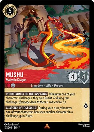 Mushu - Majestic Dragon (137/204) [Archazias Island] Cold Foil - Deck Out Gaming