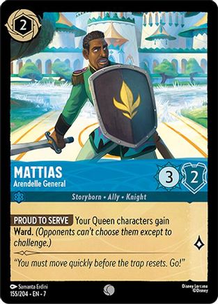 Mattias - Arendelle General (155/204) [Archazias Island] Cold Foil - Deck Out Gaming