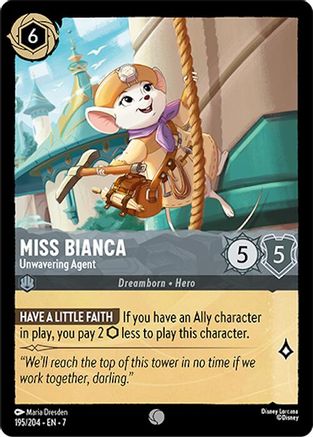 Miss Bianca - Unwavering Agent (195/204) [Archazias Island] Cold Foil - Deck Out Gaming